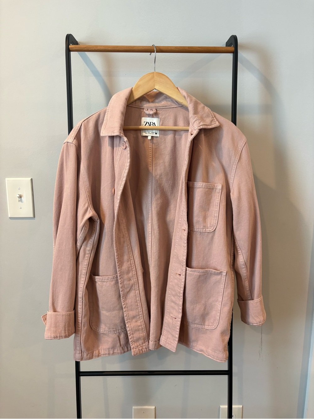 Zara Pink Utility Jacket with Patch Pockets